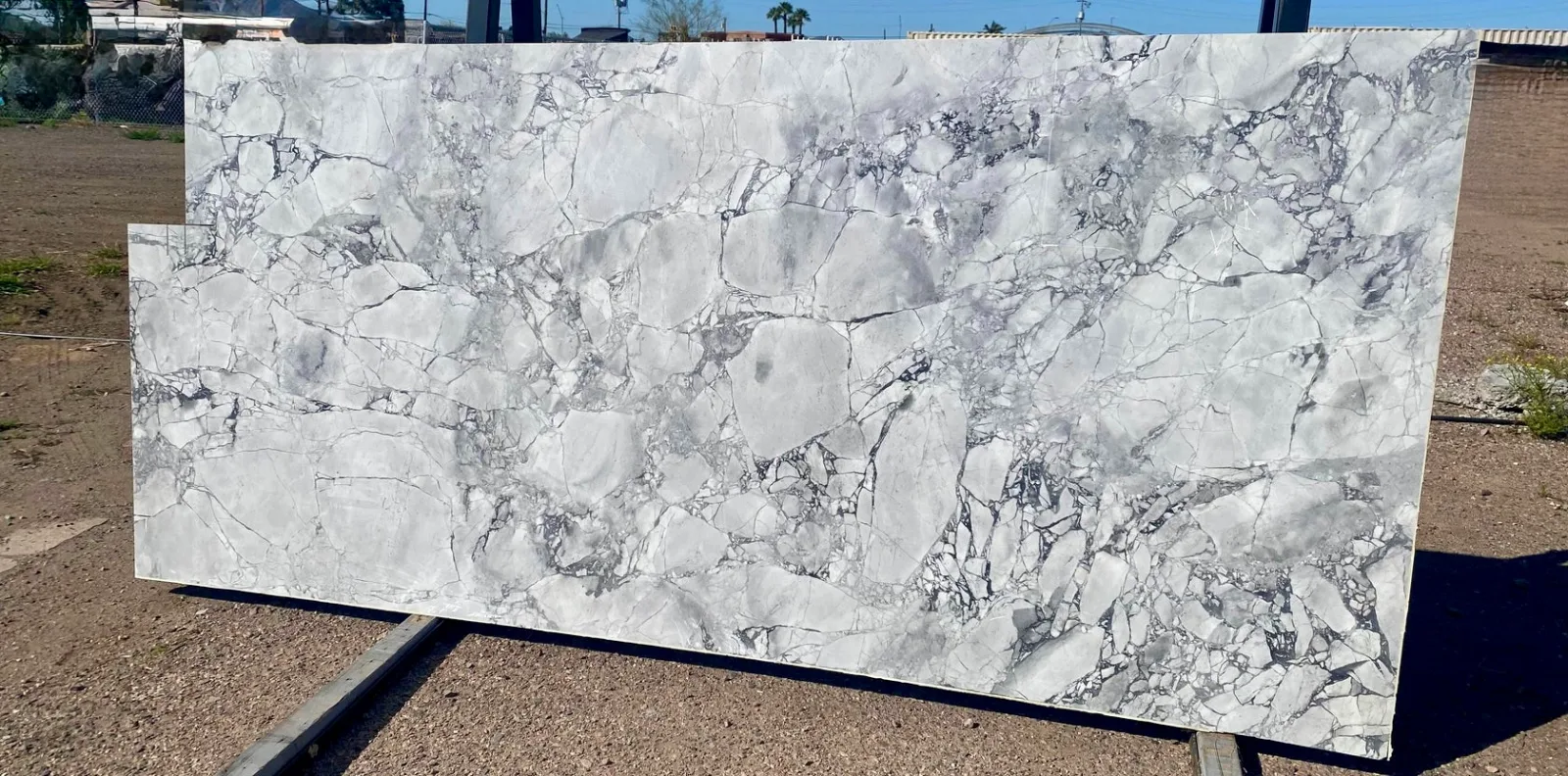 Brazilian Natural Super White Marble Slab Remnant in Sun Valley, Los Angeles