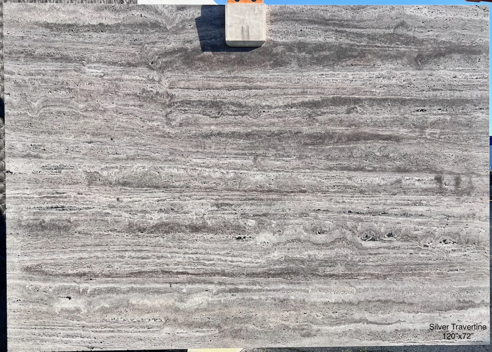Unfilled Silver Travertine Slab in North Hollywood, Los Angeles