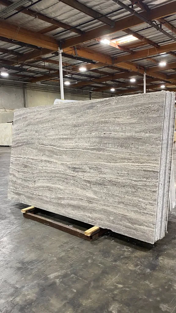 Silver Travertine Slab Photo 2