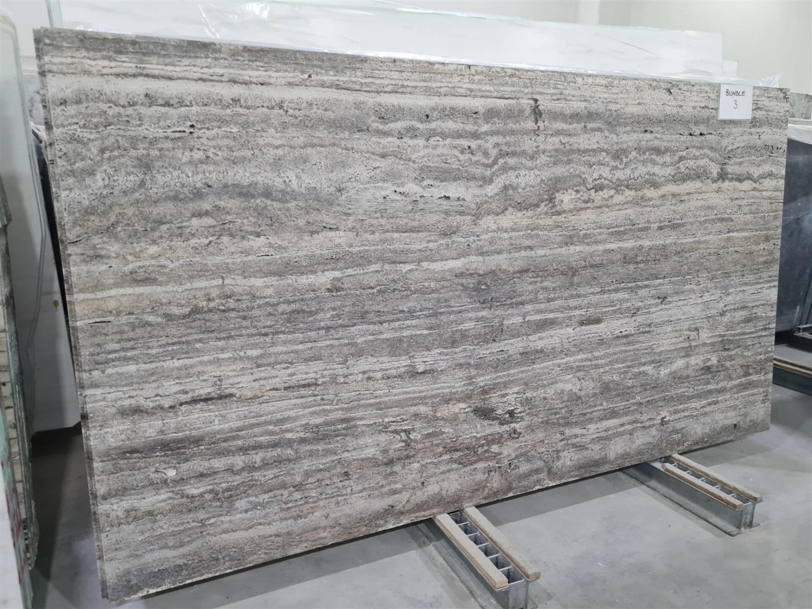Silver Light Travertine Slab in Sun Valley, Los Angeles