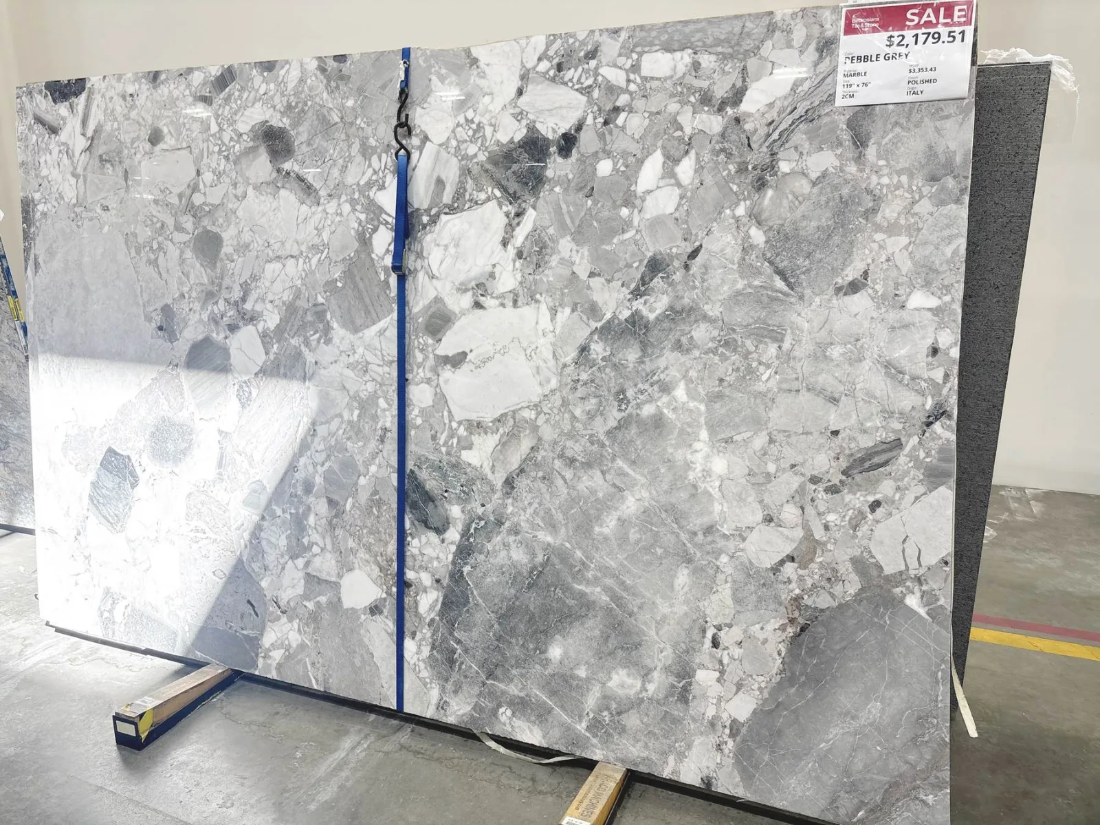 Pebble Grey Marble Slab in Sylmar, Los Angeles