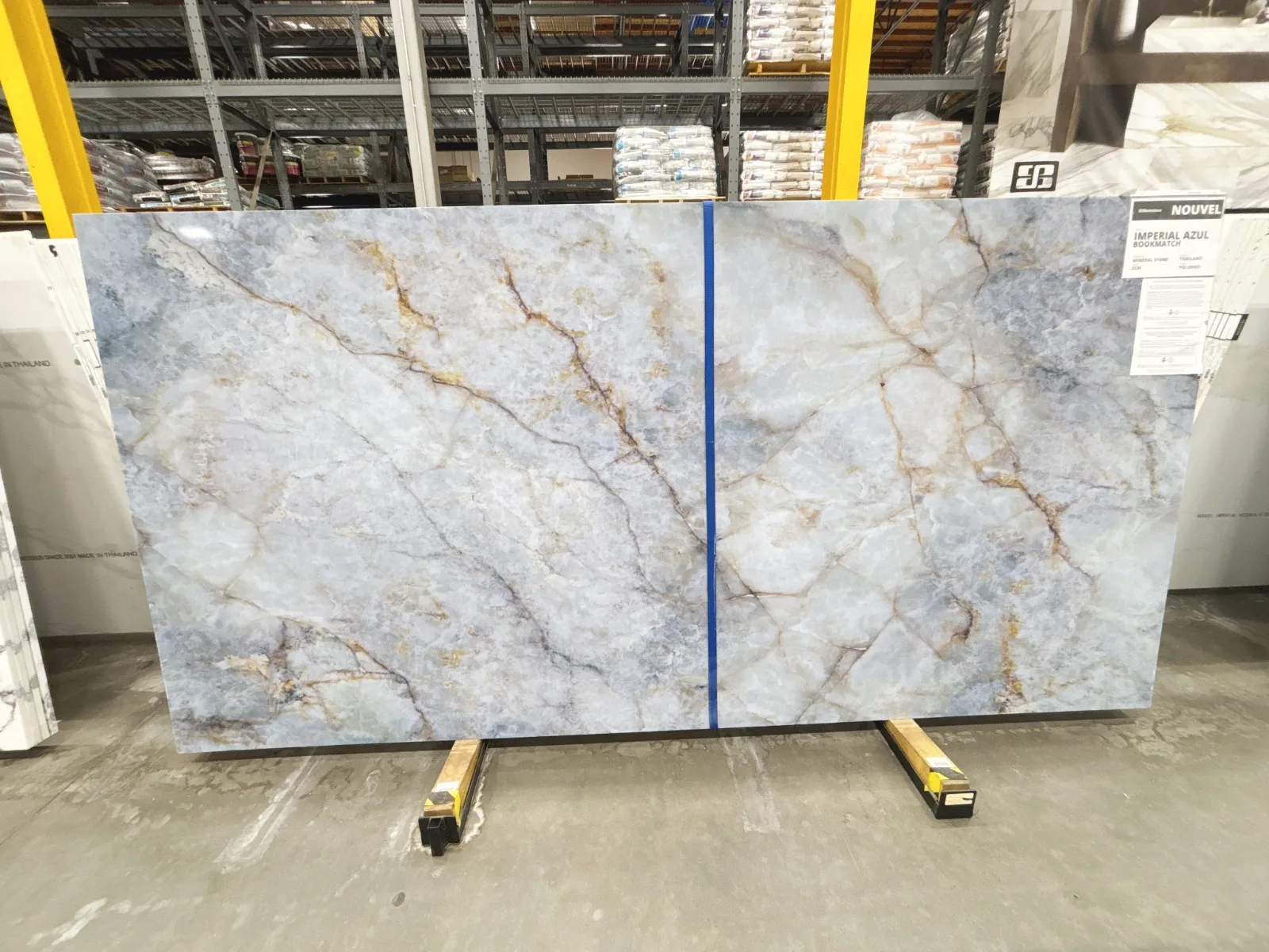 Nouvel Imperial Azul Quartz Slab in Sylmar, Los Angeles