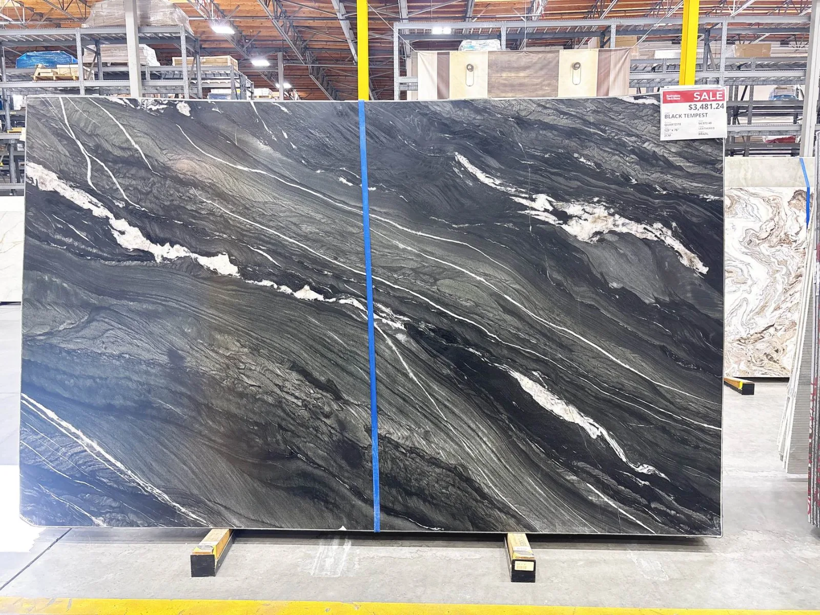 Black Tempest Quartzite Slab in Sylmar, Los Angeles