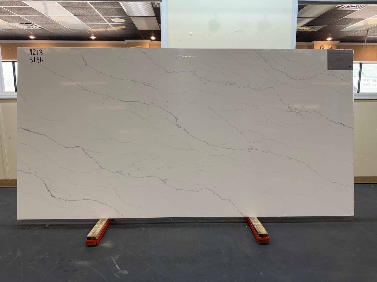 Statuario Milane Quartz Slab in Orange