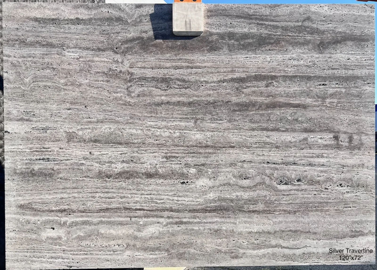 Unfilled Silver Travertine Slab in North Hollywood, Los Angeles