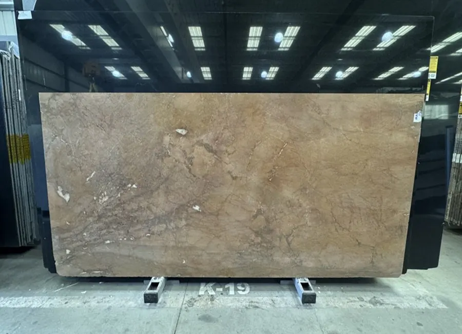 Rosa Travertino Marble Slab in North Hollywood, Los Angeles