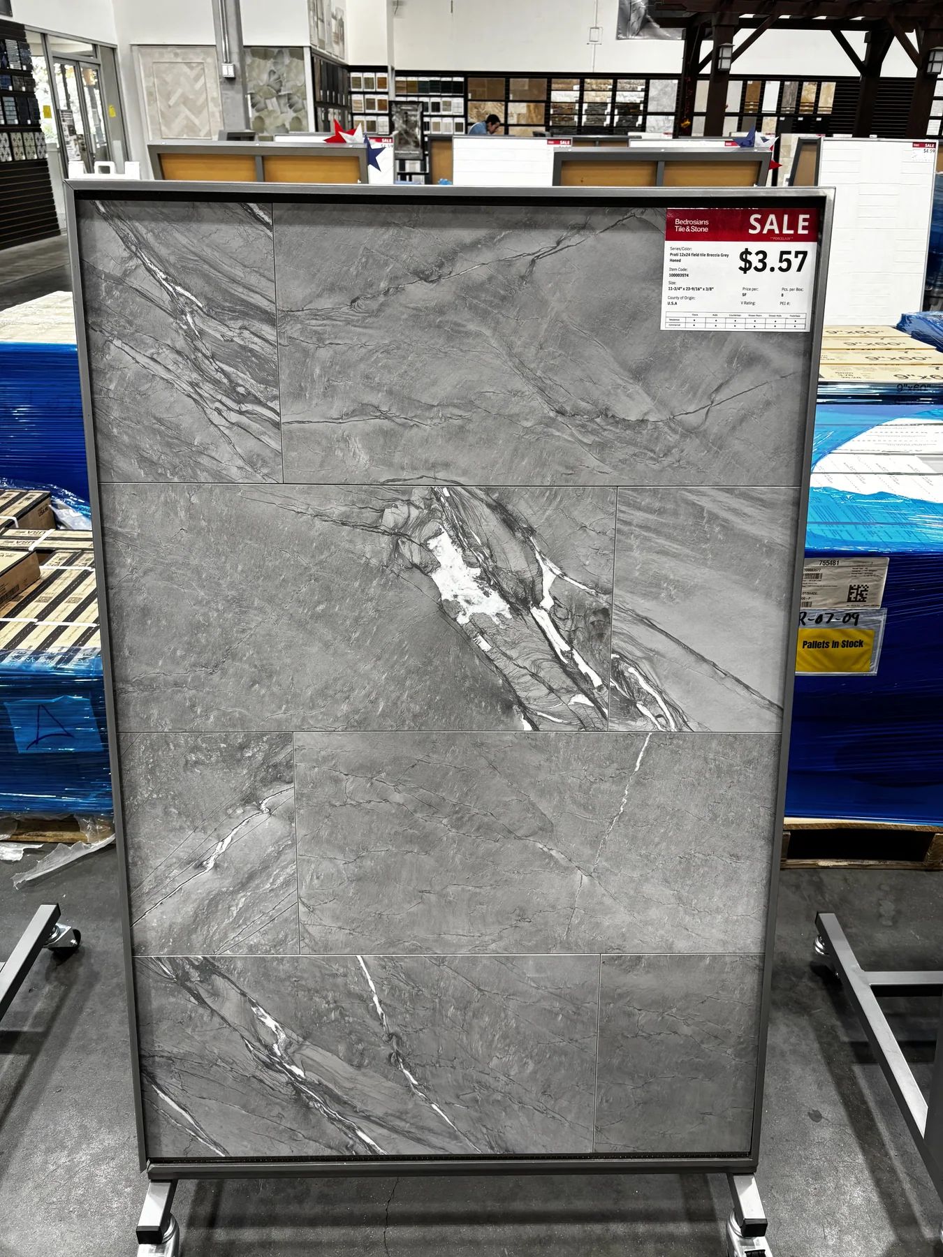 Prati 12x24 Field Tile Breccia Grey Honed Porcelain in Sylmar, Los Angeles