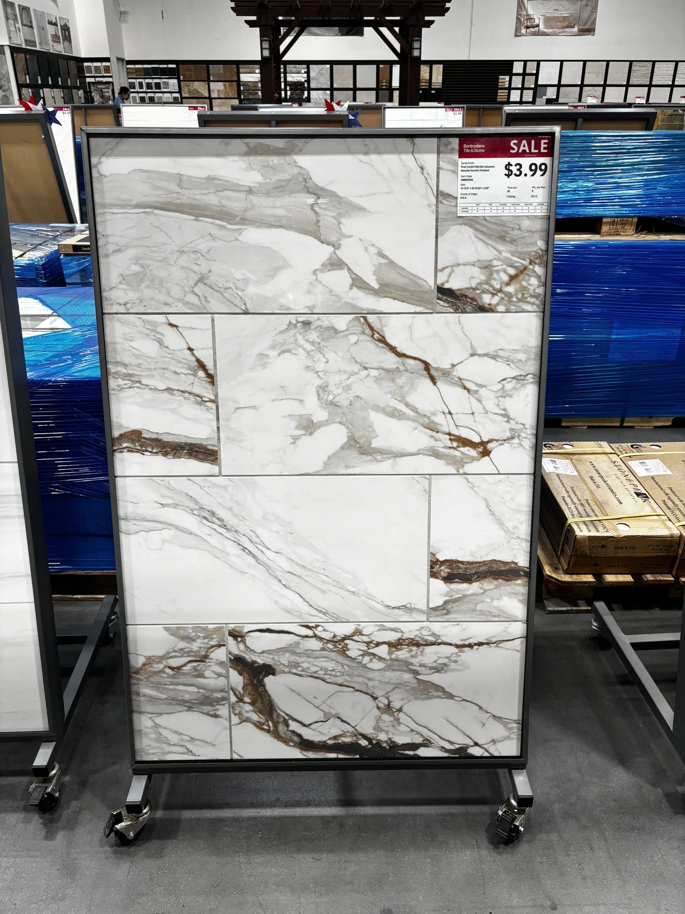 Prati 12x24 Field Tile Calacatta Macchia Vecchia Polished Porcelain in Sylmar, Los Angeles