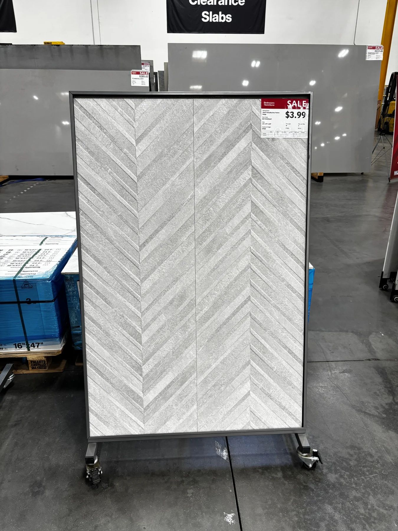 Textuality Grey Texture Design 16x47 Porcelain