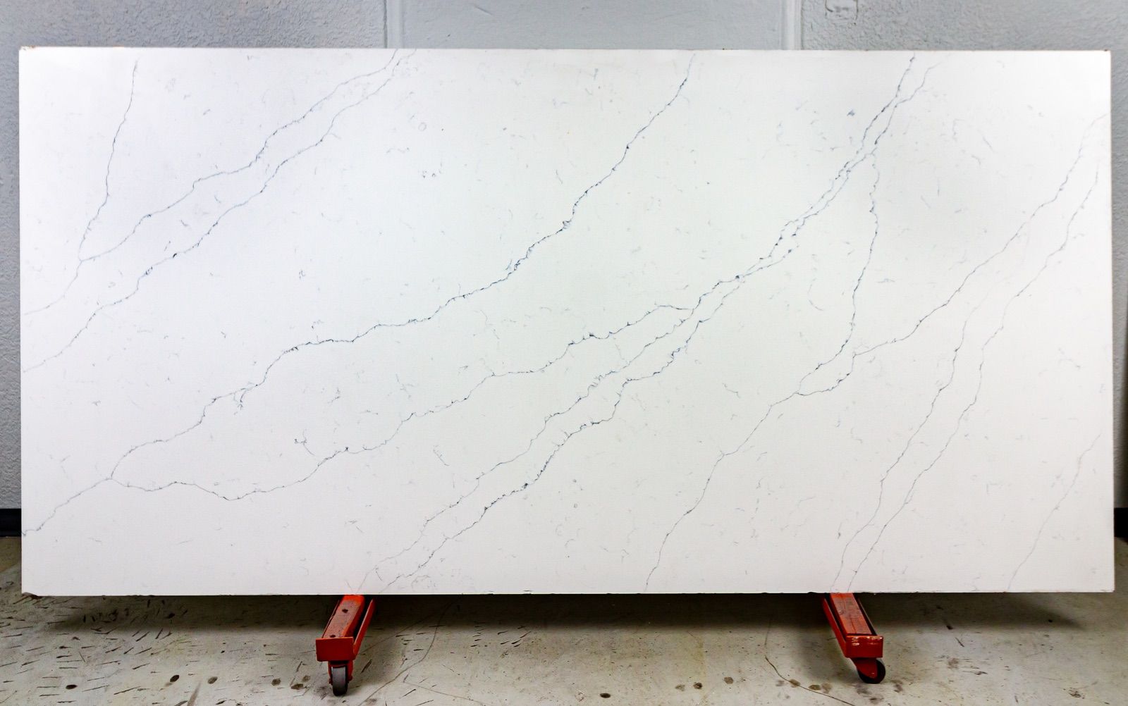Ocean Flow Grey Quartz Slab in Orange