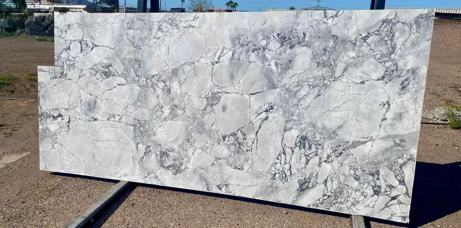 Brazilian Natural Super White Marble Slab Remnant in Sun Valley, Los Angeles