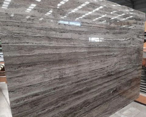 Silver Travertine Slab in Sun Valley, Los Angeles