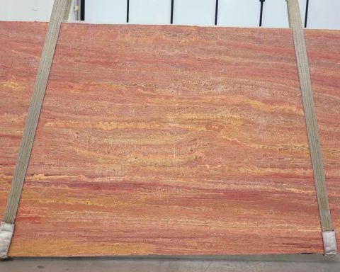 Travertino Rosso Travertine Slab in Sun Valley, Los Angeles