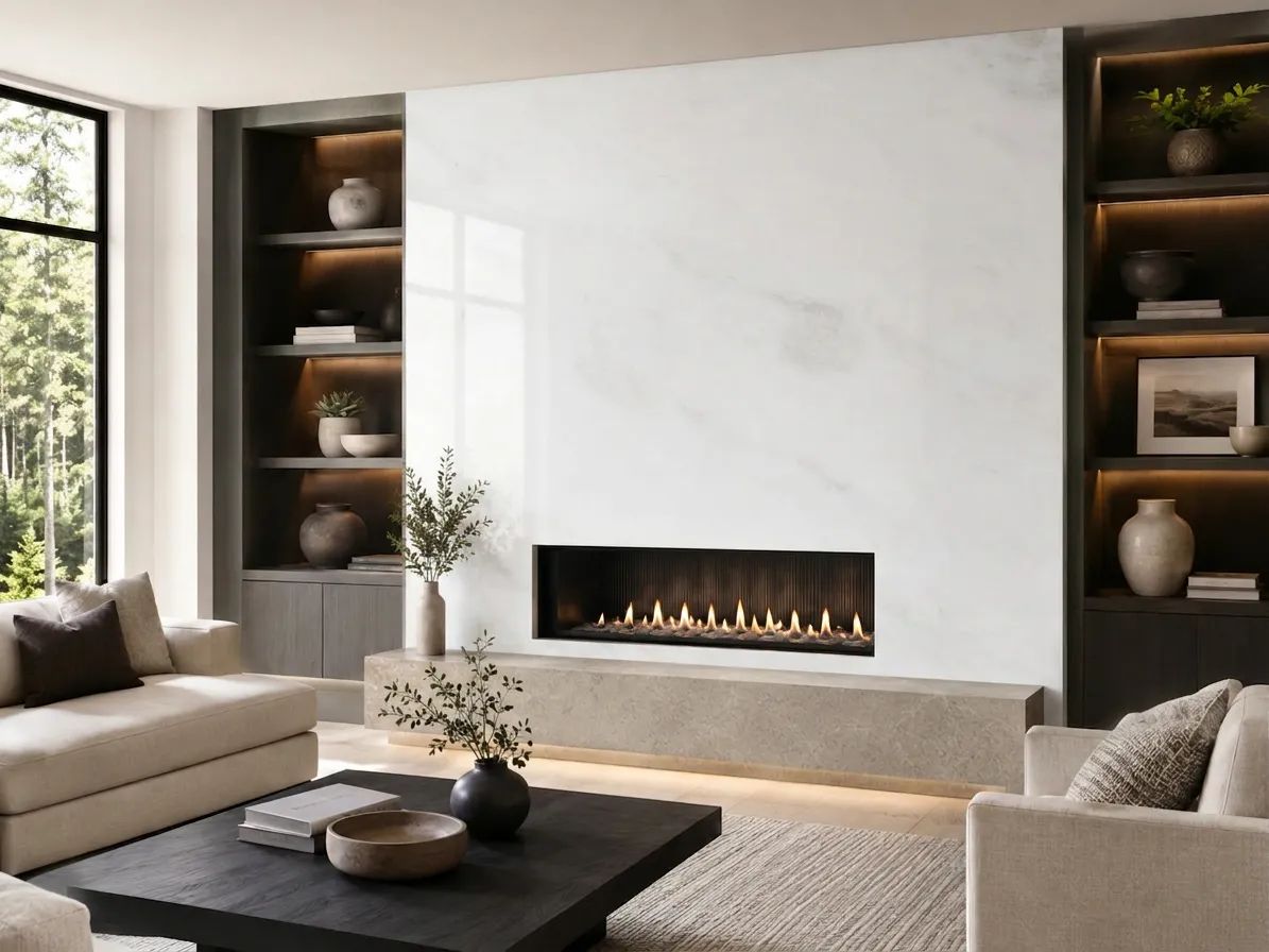 Namibian White 1st Choice Marble — Fireplace Inspiration