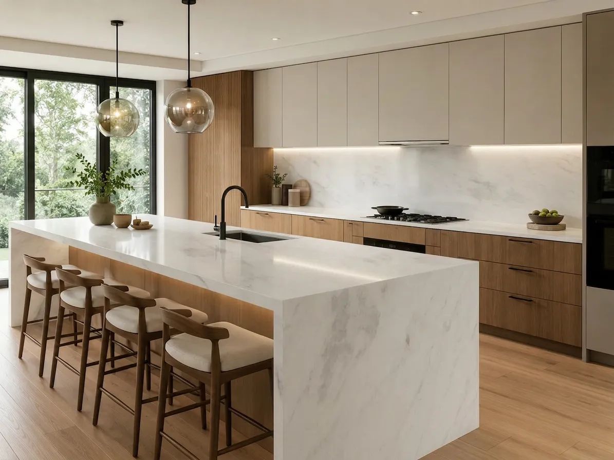 Namibian White 1st Choice Marble — Kitchen Inspiration