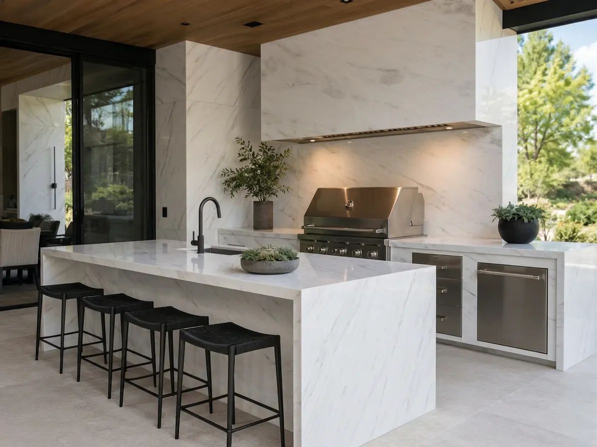 Namibian White 1st Choice Marble — Outdoor Inspiration