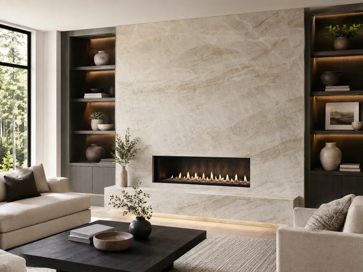 Taj Mahal- Venus Quartzite — Fireplace Inspiration