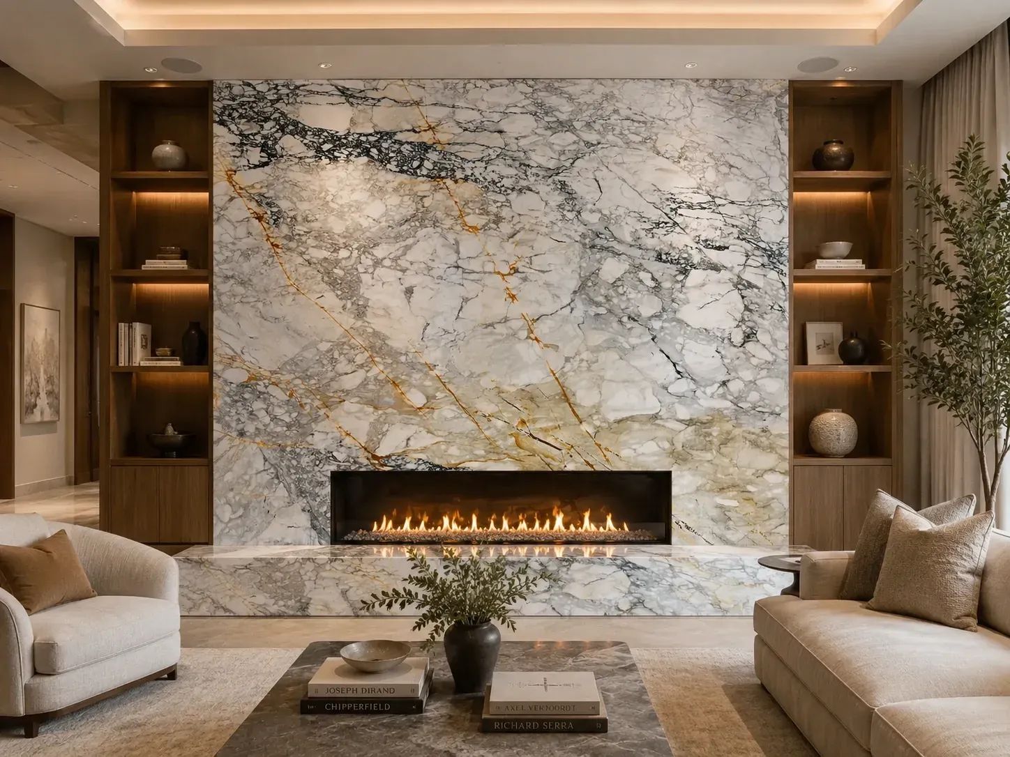 Calacatta Paonazzo Marble — Fireplace Inspiration