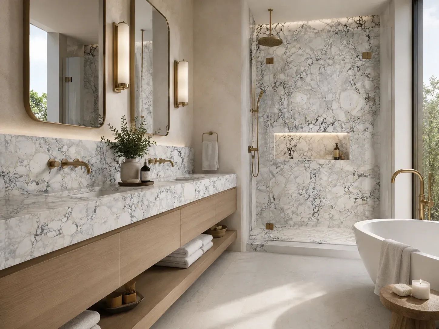 Calacatta Monet Viola Marble — Bathroom Inspiration