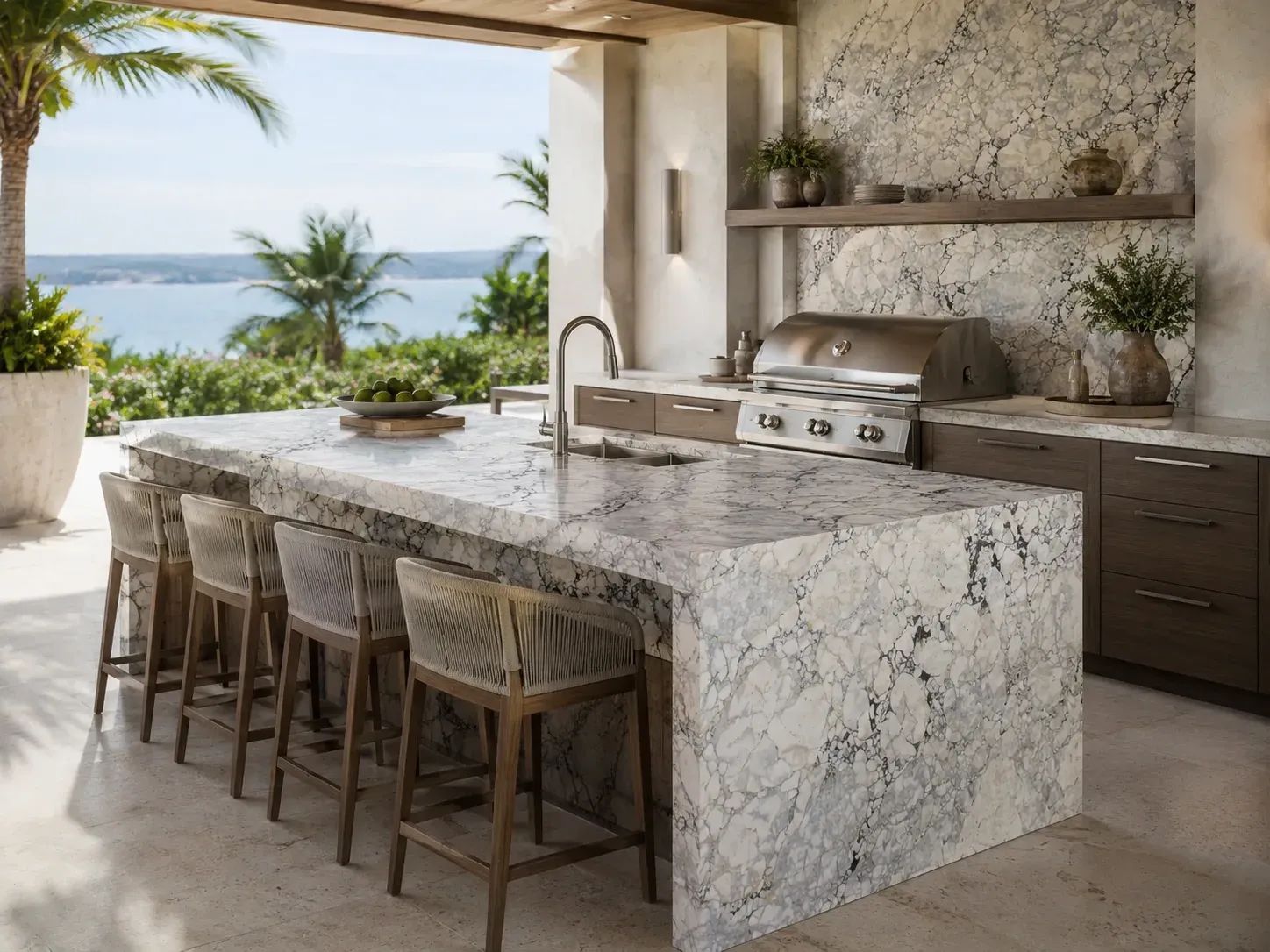 Calacatta Monet Viola Marble — Outdoor Inspiration