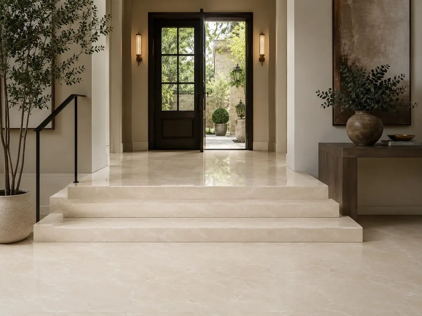 Crema Marfil Marble — Fireplace Inspiration