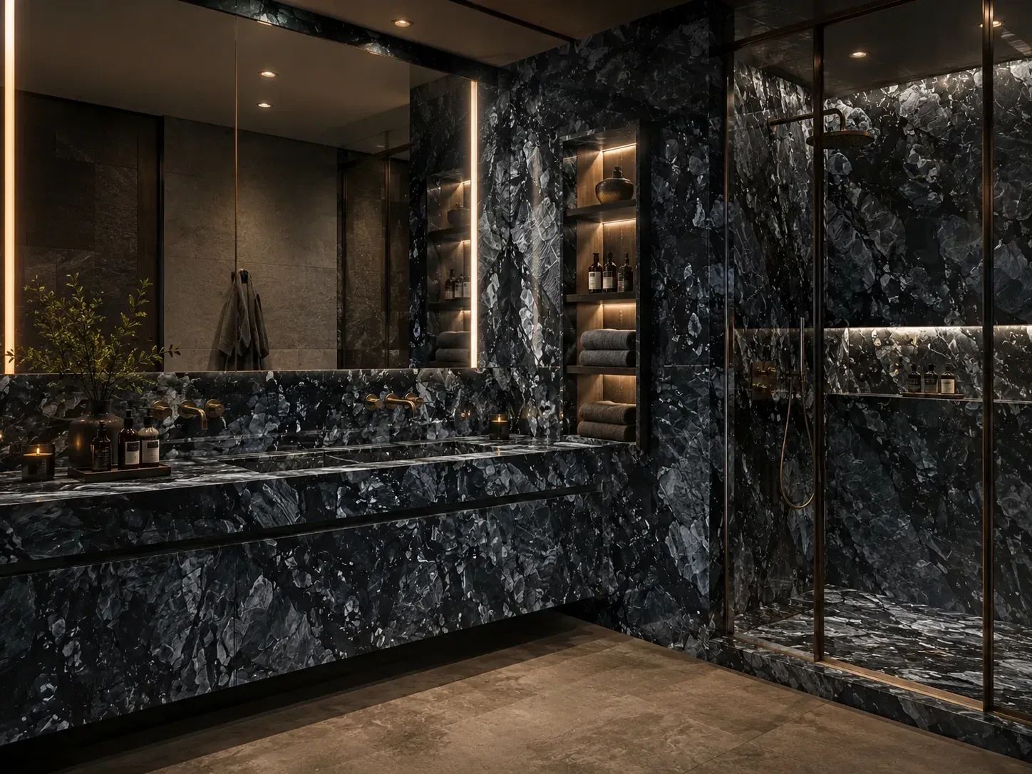 Ceppo Noir Marble — Bathroom Inspiration