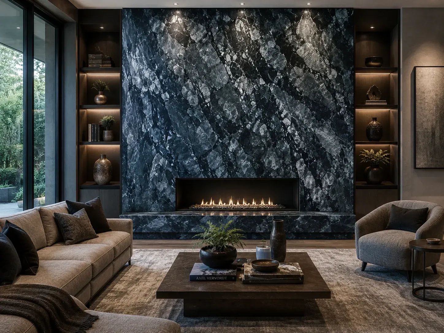 Ceppo Noir Marble — Fireplace Inspiration