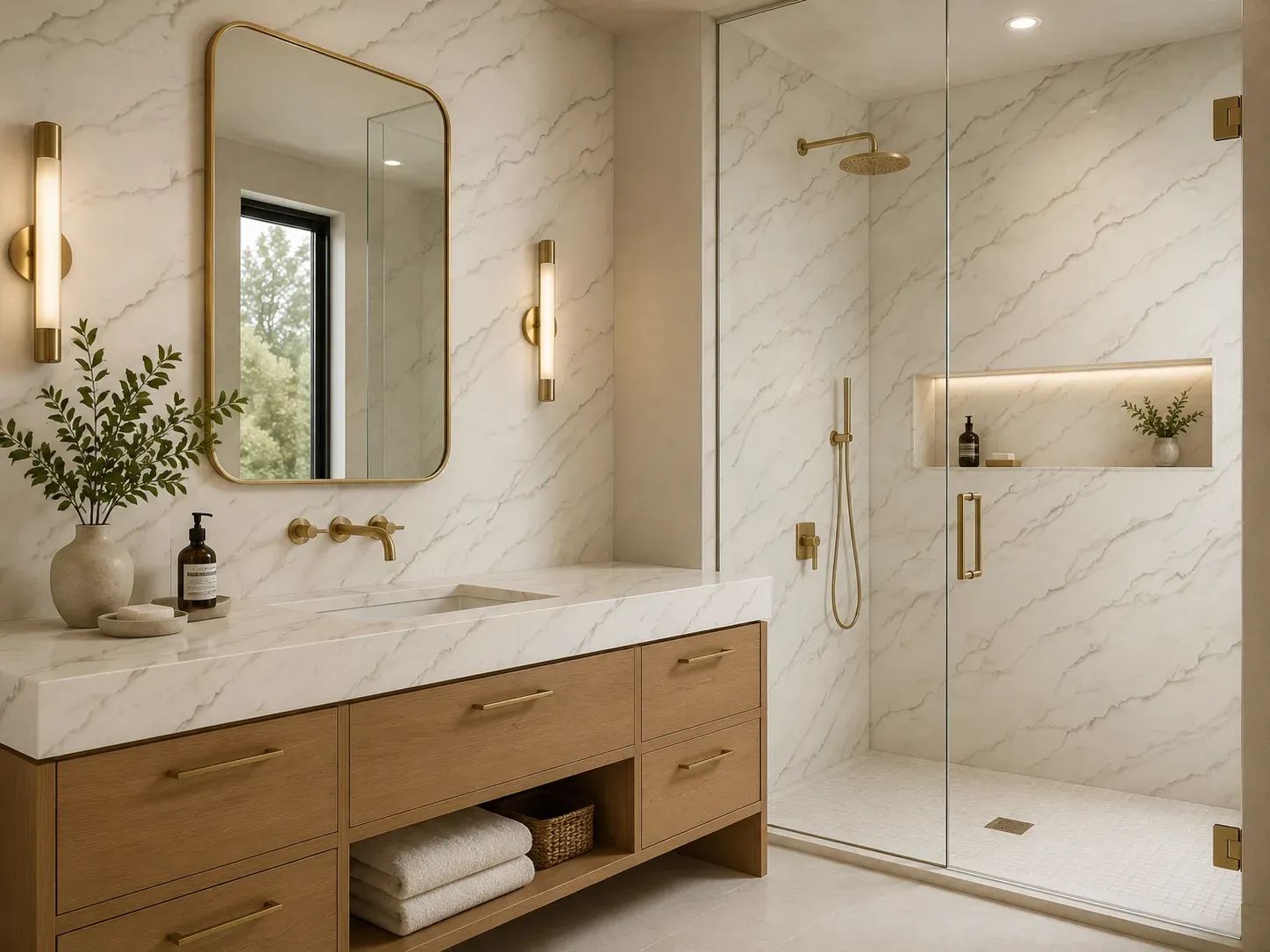 Calacatta Quartzite — Bathroom Inspiration