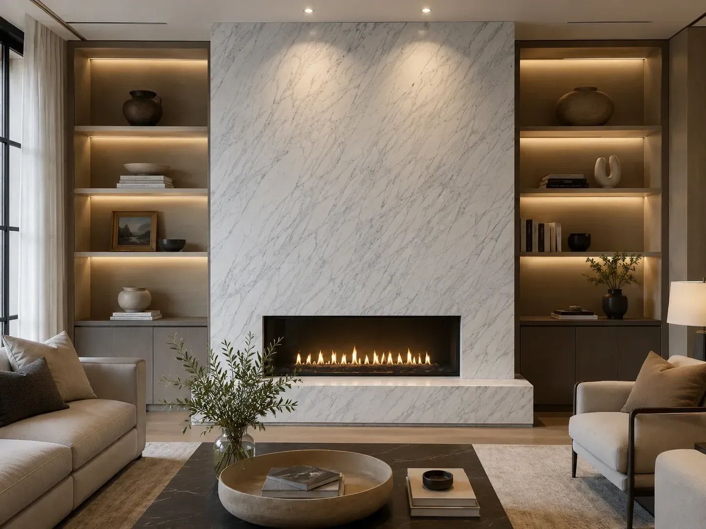 Calacatta Caldia Marble — Fireplace Inspiration