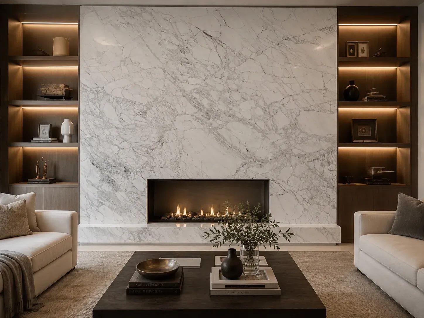 Calacatta Chiara Marble — Fireplace Inspiration