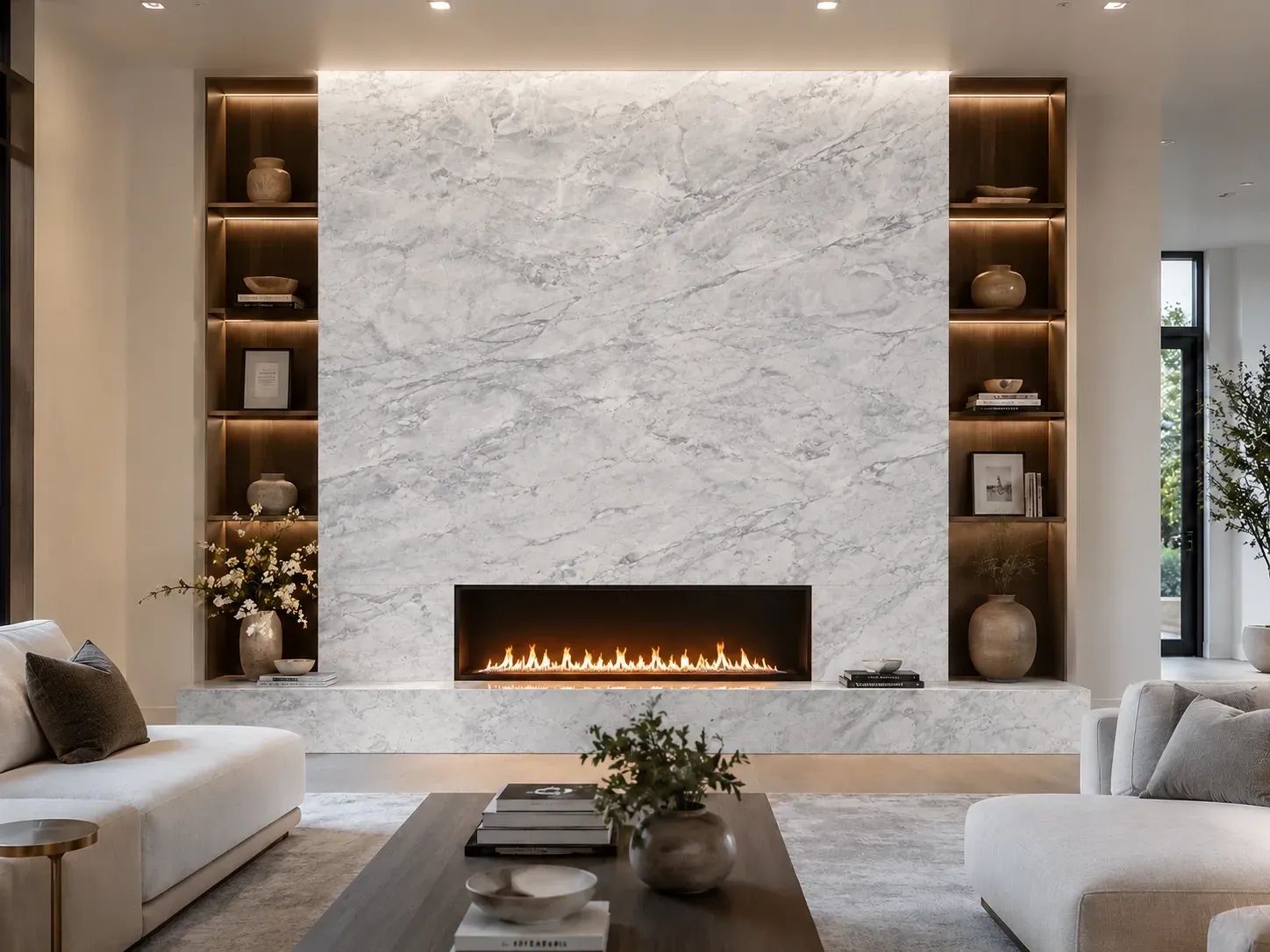 Super White Dolomite — Fireplace Inspiration