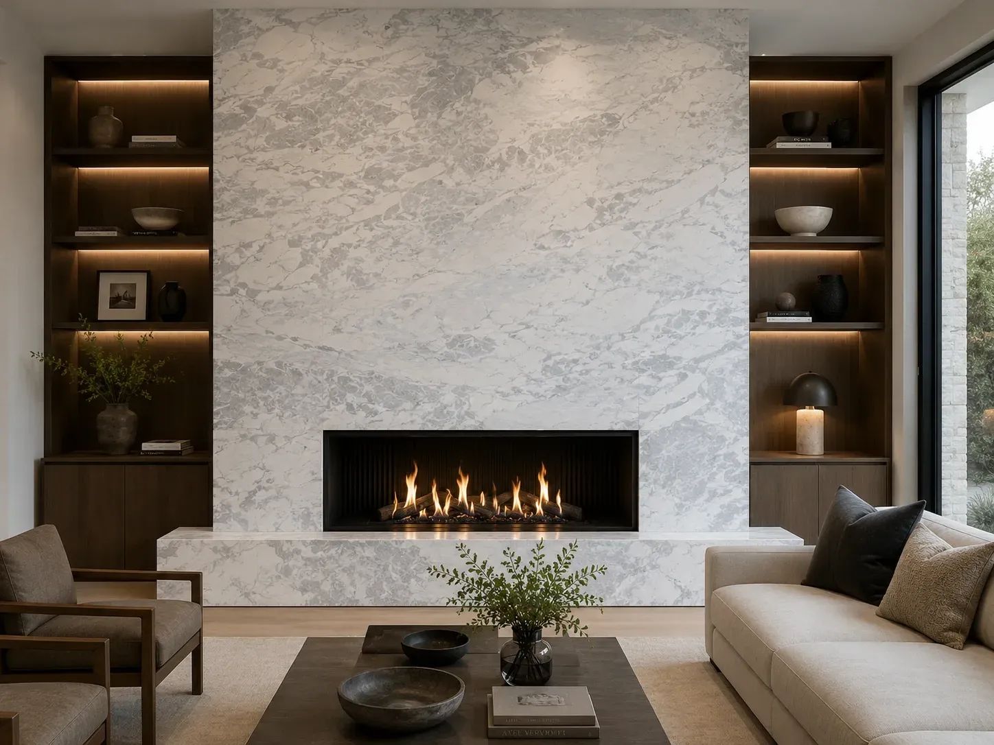 Calacatta Chiara Marble — Fireplace Inspiration