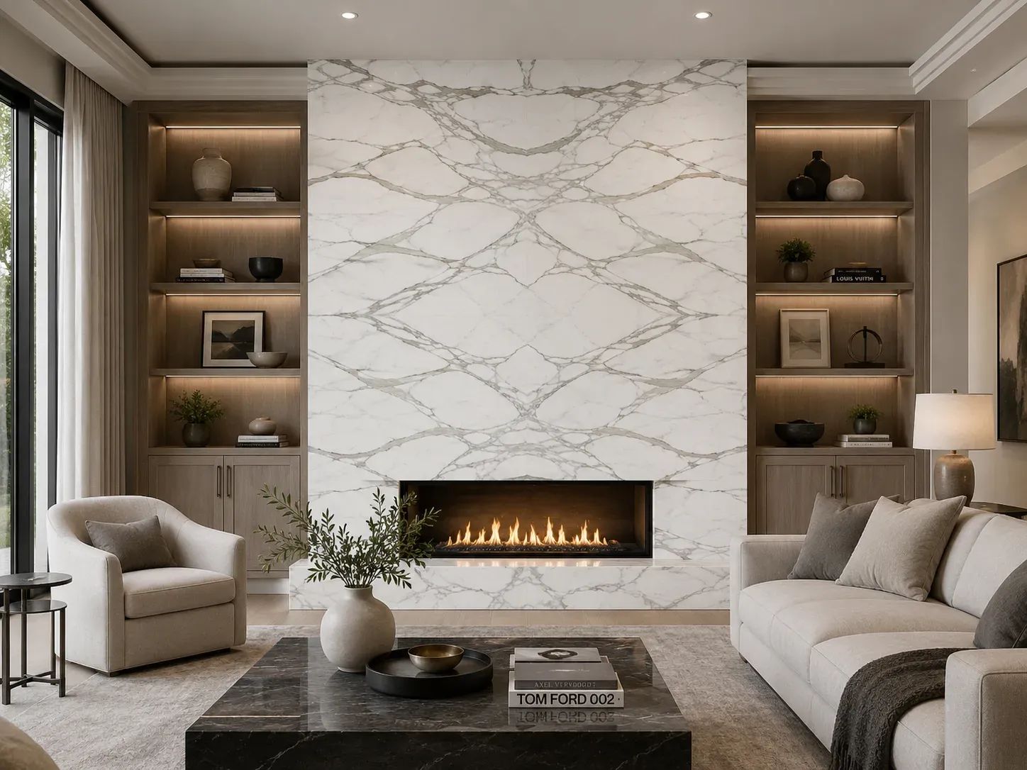 Calacatta Borghini Extra Marble — Fireplace Inspiration