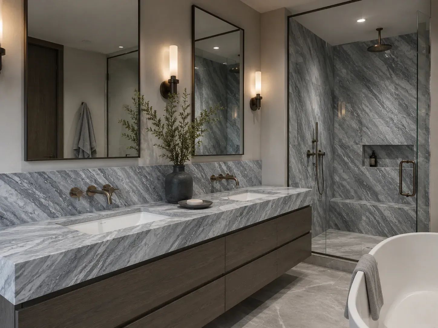 Bardiglio Nuvolato Marble — Bathroom Inspiration