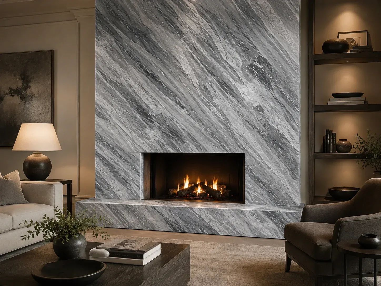 Bardiglio Nuvolato Marble — Fireplace Inspiration