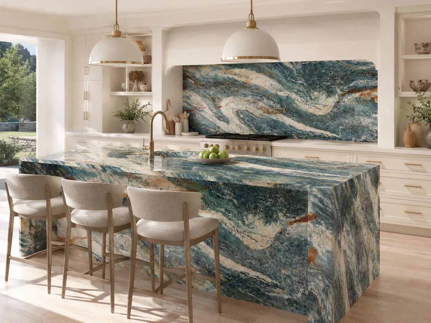 Azul Do Mar Quartzite — Kitchen Inspiration