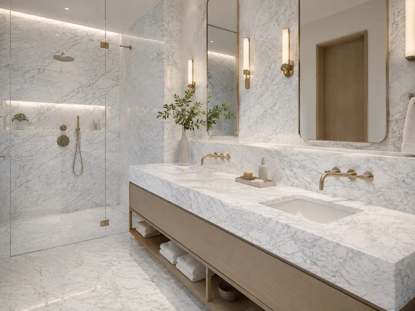 Bianco Carrara Marble — Bathroom Inspiration