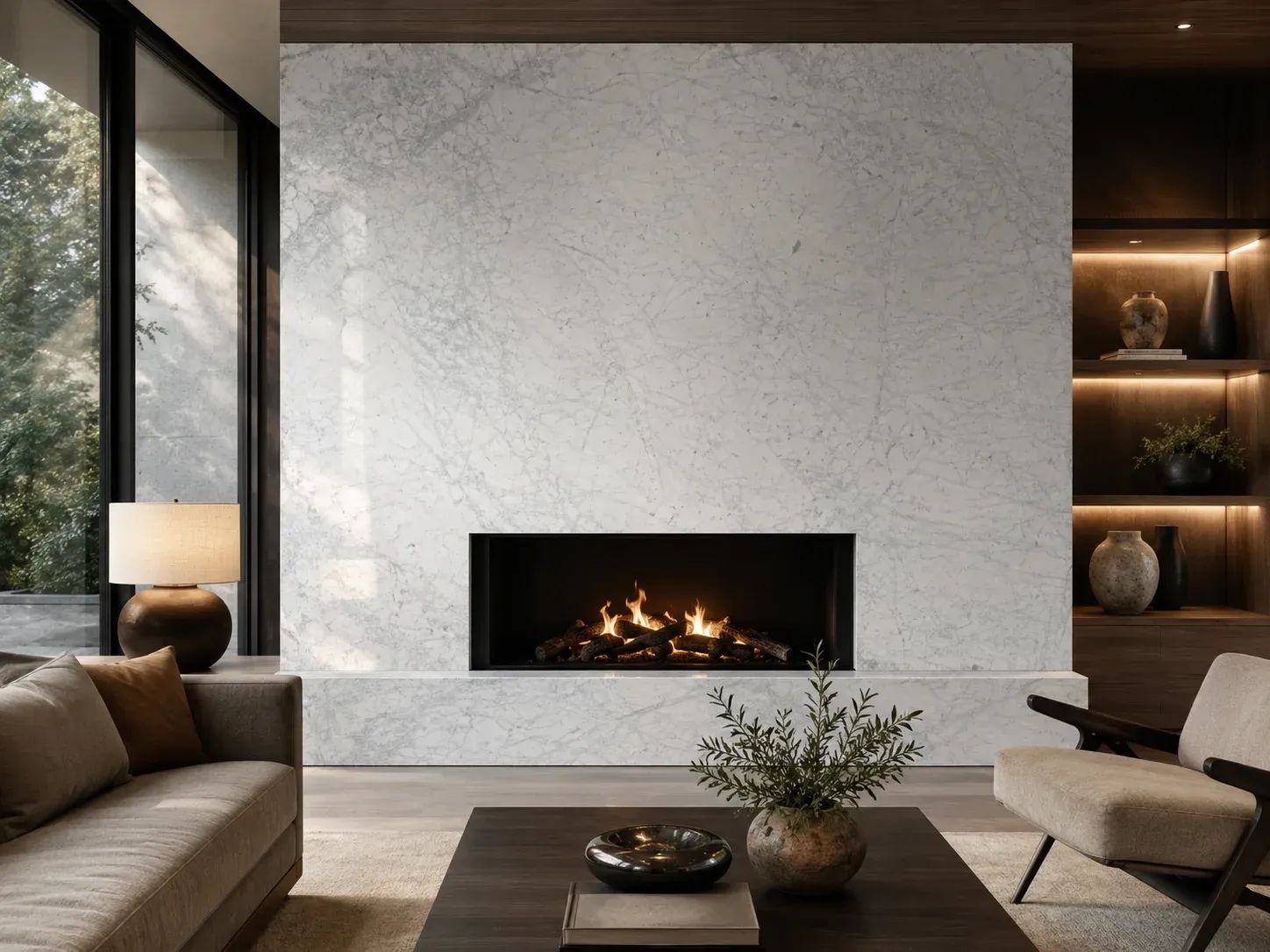 Bianco Carrara Marble — Fireplace Inspiration