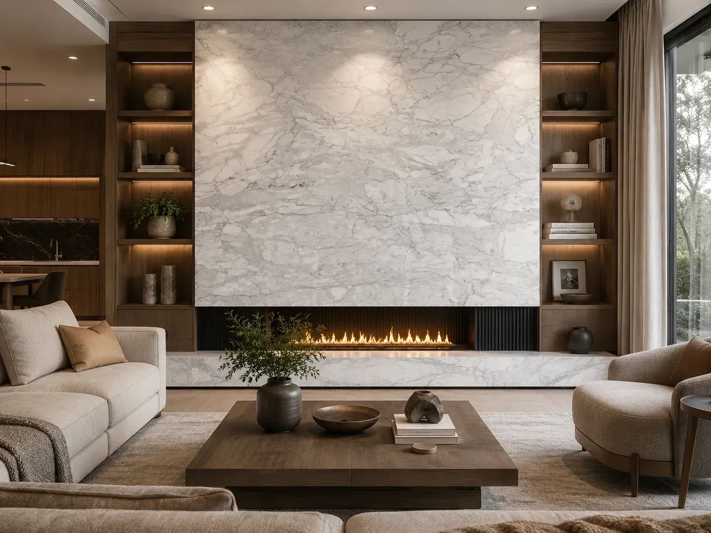 Calacatta Cremo Marble — Fireplace Inspiration