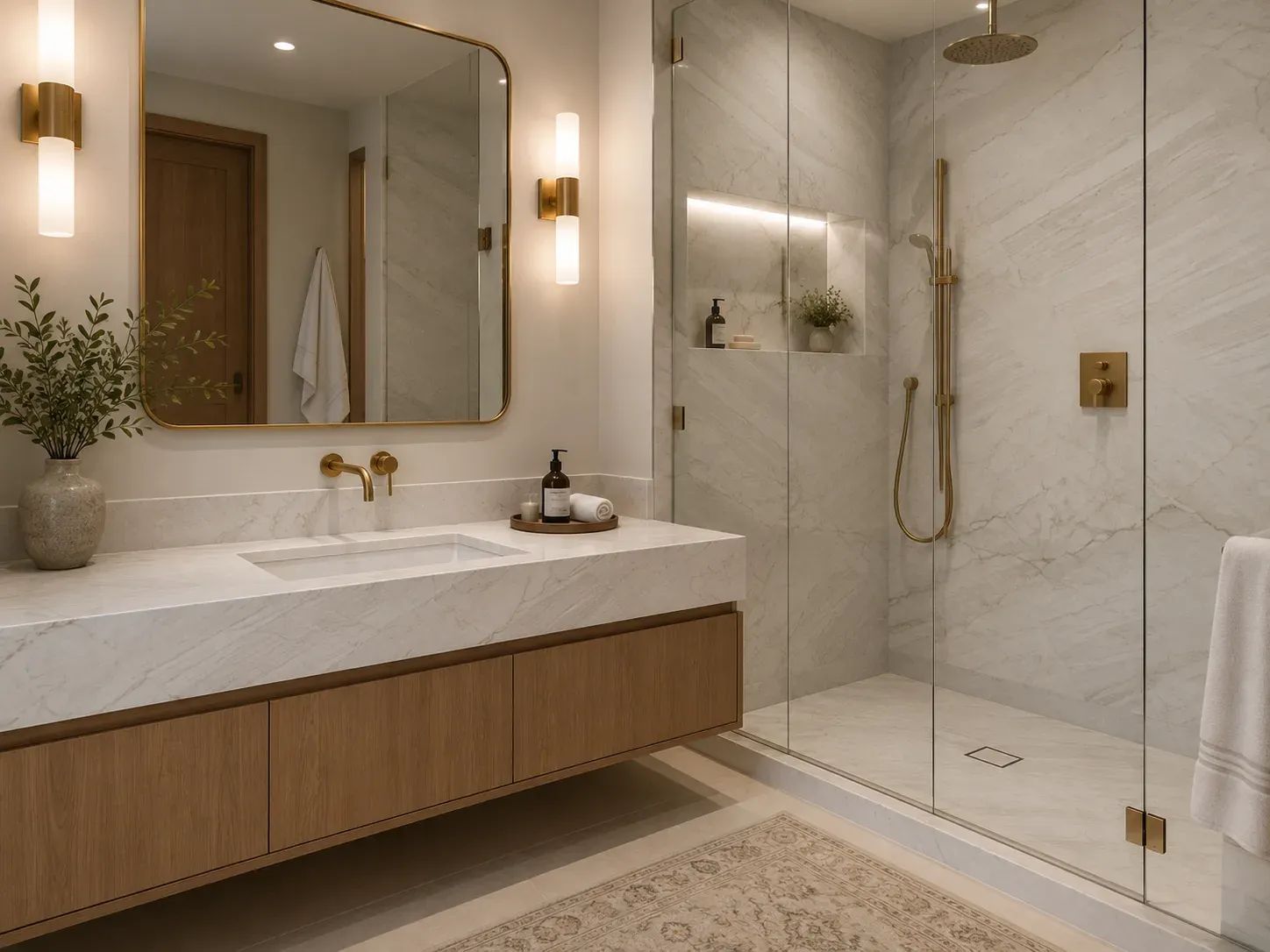 Sea Pearl Quartzite — Bathroom Inspiration
