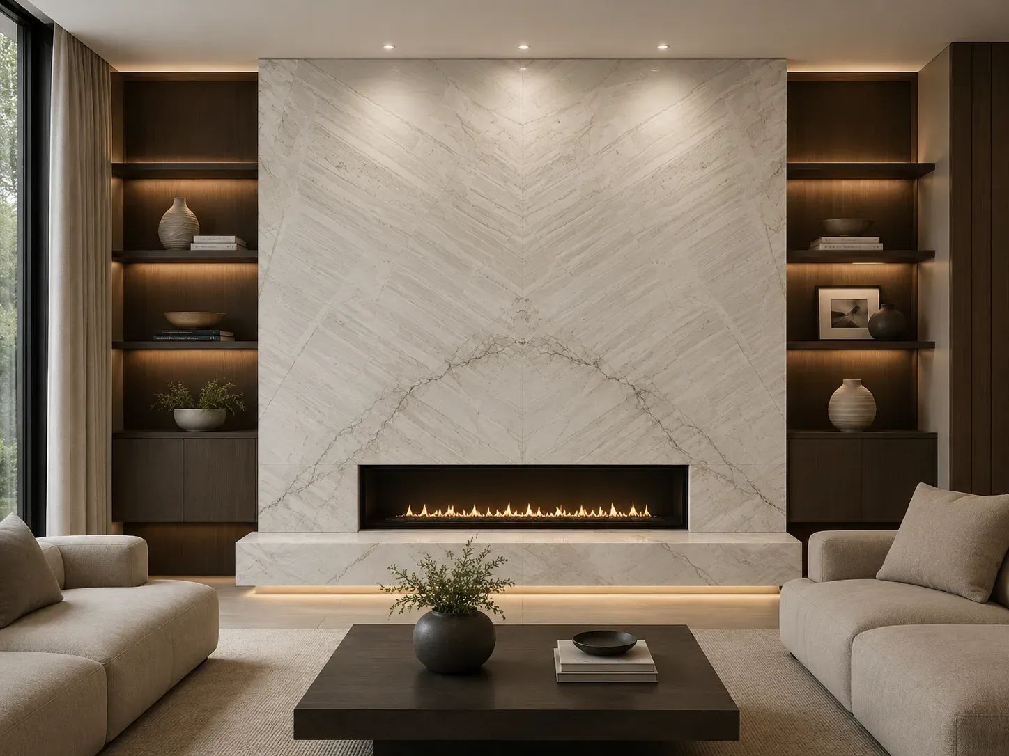 Sea Pearl Quartzite — Fireplace Inspiration