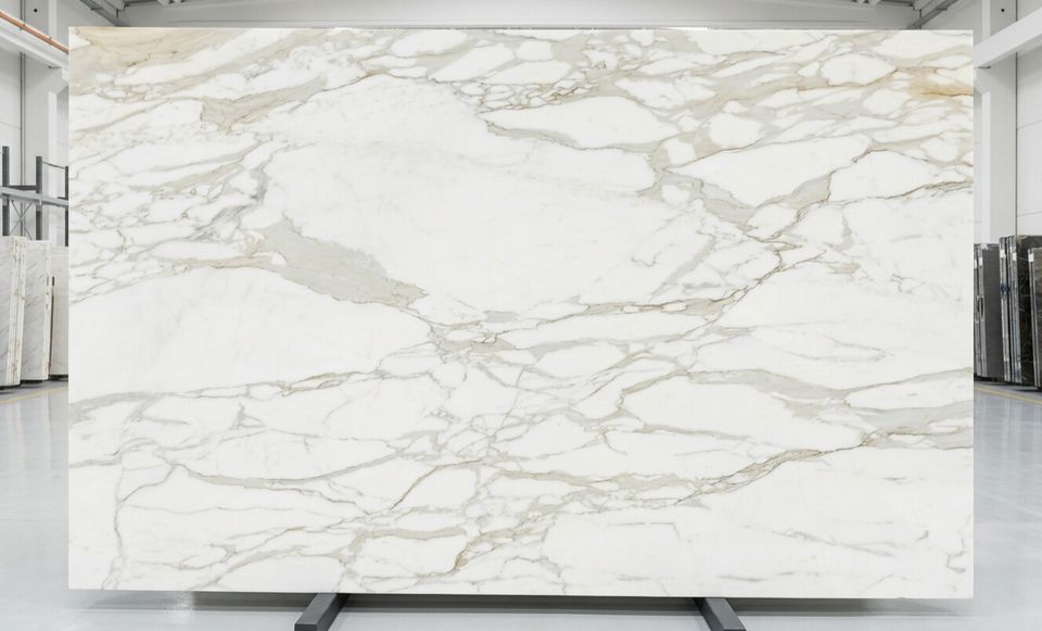 Calacatta Gold Marble slab from current Los Angeles inventory