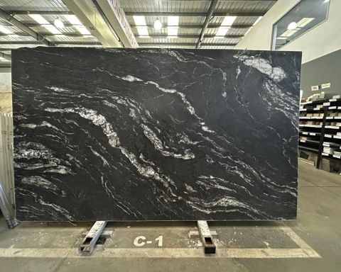 Elegant Black Quartzite Slab in North Hollywood, Los Angeles